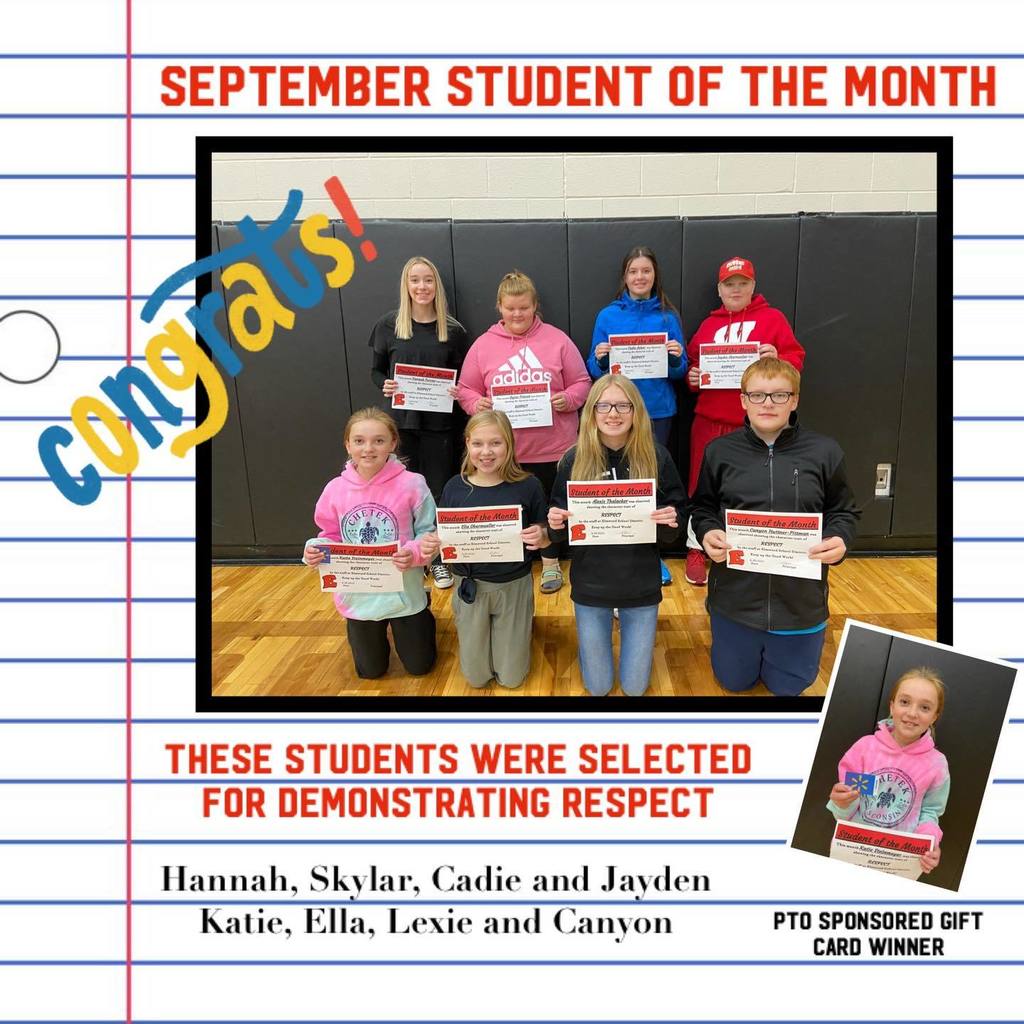 September - Respect - Student of the Month